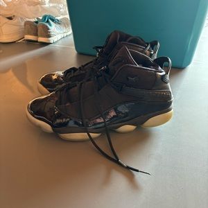 Nike Air Jordan 6 Rings Black Ice White Basketball Shoes 322992-011 Men's 13